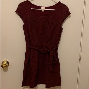Maroon Lace Dress